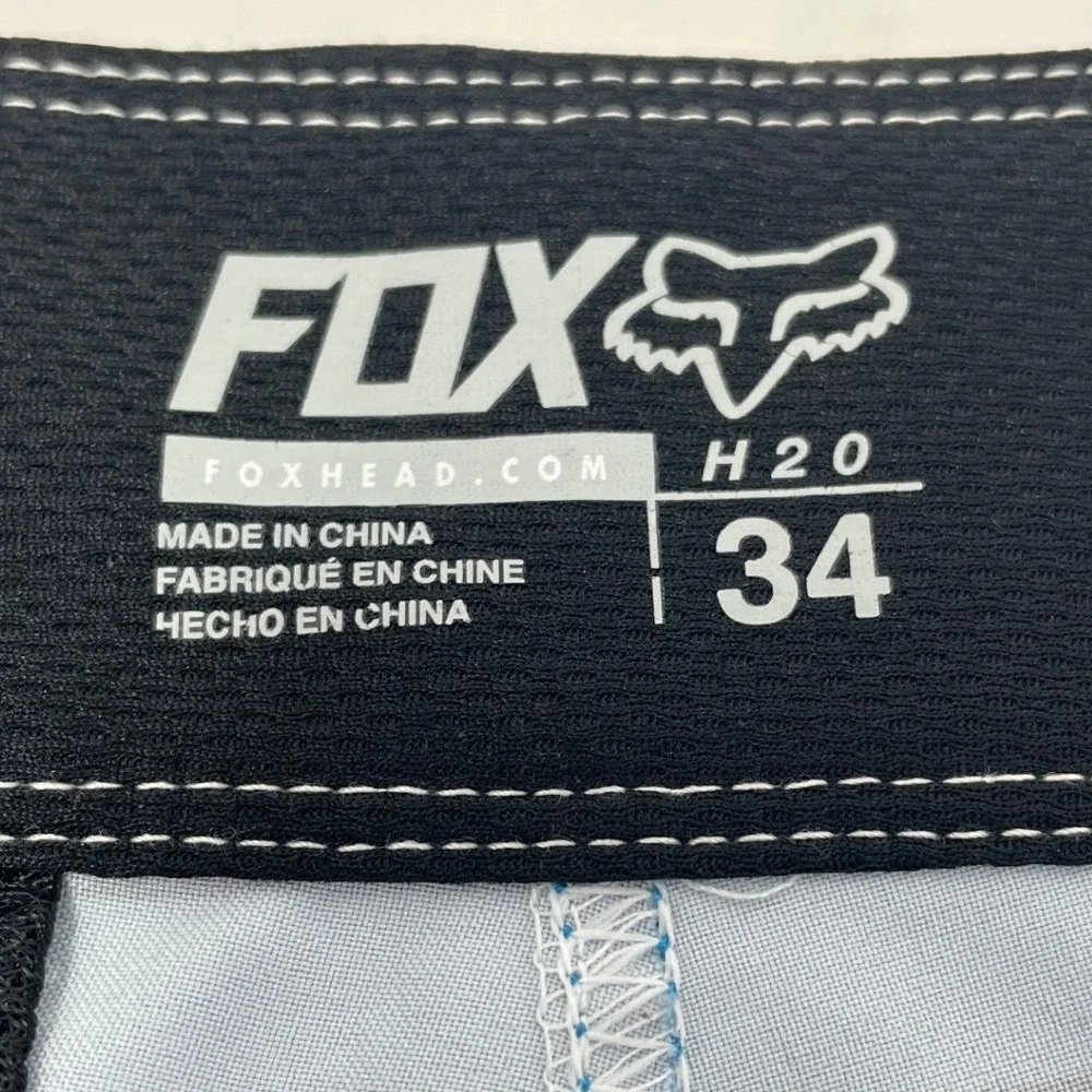 Fox Head Men's M-L Blue Black Stripe Board Shorts Swim Athletic Gym MX